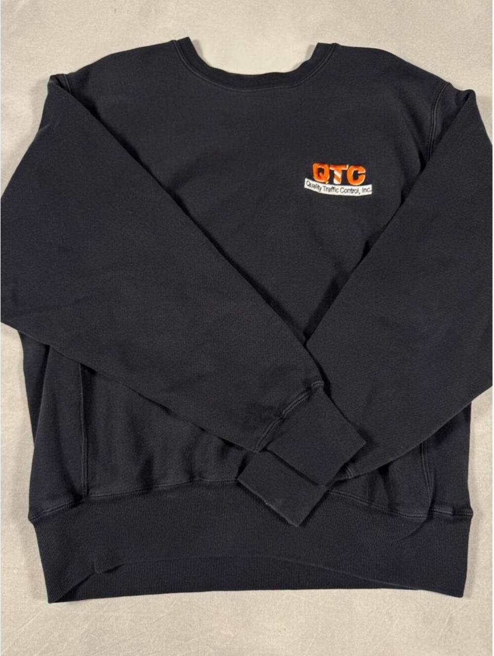 Vintage 90s Champion Reverse Weave QTC Embroidered Workwear Sweatshirt Medium